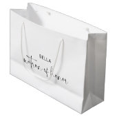 Minimalistische Schwarz-Weiß-Ehrenmatrone Große Geschenktüte (Vorderseite Schrägansicht)