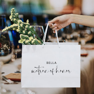 Minimalistische Schwarz-Weiß-Ehrenmatrone Große Geschenktüte