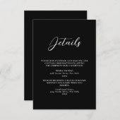 Minimalistische Schwarz-Weiß-Einfache Hochzeit Begleitkarte (Vorne/Hinten)