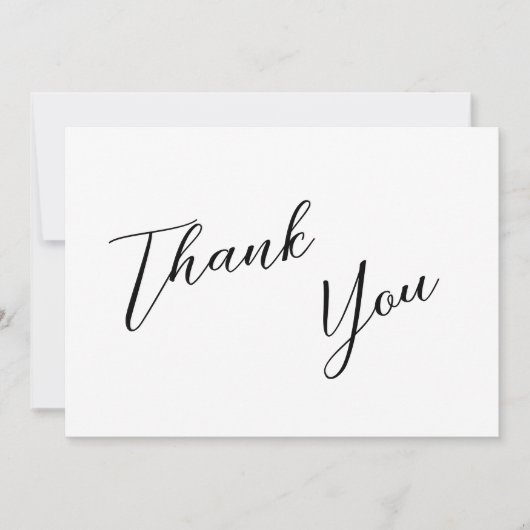 Minimalistische Schwarz-Weiß-Einfache Hochzeit Dankeskarte (Vorderseite)