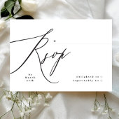 Minimalistische Schwarz-Weiß-Einfache Hochzeit RSVP Karte