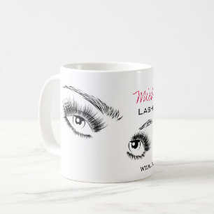 Minimalistische Schwarz-Weiß-Eyelashes Chic Makeup Kaffeetasse