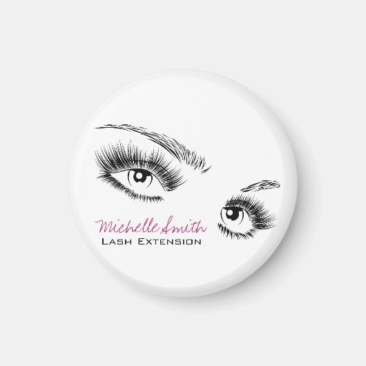 Minimalistische Schwarz-Weiß-Eyelashes Chic Makeup Magnet (Vorne)