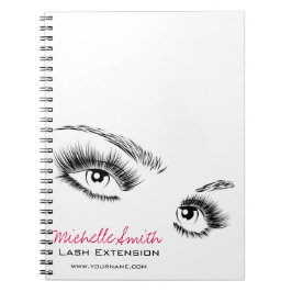 Minimalistische Schwarz-Weiß-Eyelashes Chic Makeup Notizblock