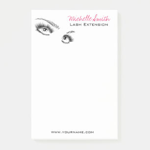 Minimalistische Schwarz-Weiß-Eyelashes Chic Makeup Post-it Klebezettel