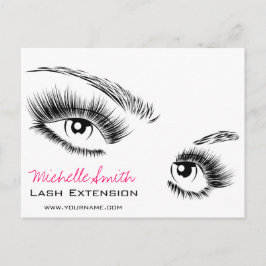 Minimalistische Schwarz-Weiß-Eyelashes Chic Makeup Postkarte