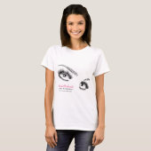 Minimalistische Schwarz-Weiß-Eyelashes Chic Makeup T-Shirt (Vorne ganz)