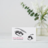 Minimalistische Schwarz-Weiß-Eyelashes Chic Makeup Visitenkarte (Stehend Vorderseite)