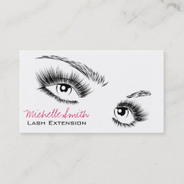 Minimalistische Schwarz-Weiß-Eyelashes Chic Makeup Visitenkarte