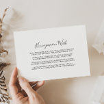 Minimalistische Schwarz-Weiß-Flitterwochen Begleitkarte<br><div class="desc">Diese minimalistische Schwarz-Weiß-Wunschzettel ist perfekt für eine einfache Hochzeit. Das Design besticht durch einen wunderschönen schwarzen Schriftart mit Kalligrafie und einem weißen Hintergrund.</div>