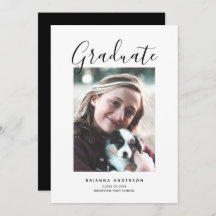 Minimalistische Schwarz-Weiß-Foto-Graduierungspart