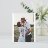 Minimalistische Schwarz-Weiß-Foto-Hochzeit (Stehend Vorderseite)