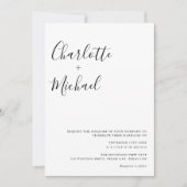 Minimalistische Schwarz-Weiß-Foto-Hochzeit Einladung (Vorderseite)