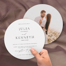 Minimalistische Schwarz-Weiß-Foto-Hochzeit Einladung