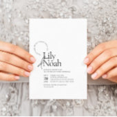 Minimalistische Schwarz-Weiß-Foto-Hochzeit Einladung