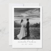 Minimalistische Schwarz-Weiß-Foto-Hochzeit Einladung (Vorderseite)