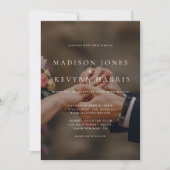 Minimalistische Schwarz-Weiß-Foto-Hochzeit Einladung (Vorderseite)