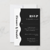 Minimalistische Schwarz-Weiß-Foto-Hochzeit RSVP Karte (Vorderseite)