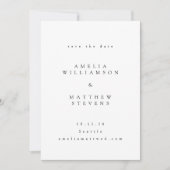 Minimalistische Schwarz-Weiß-Foto-Hochzeit Save The Date (Vorderseite)