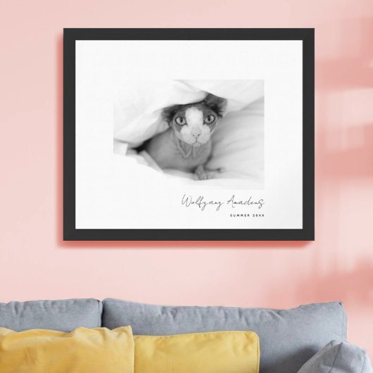 Minimalistische Schwarz-Weiß-Foto-Unterschrift Poster