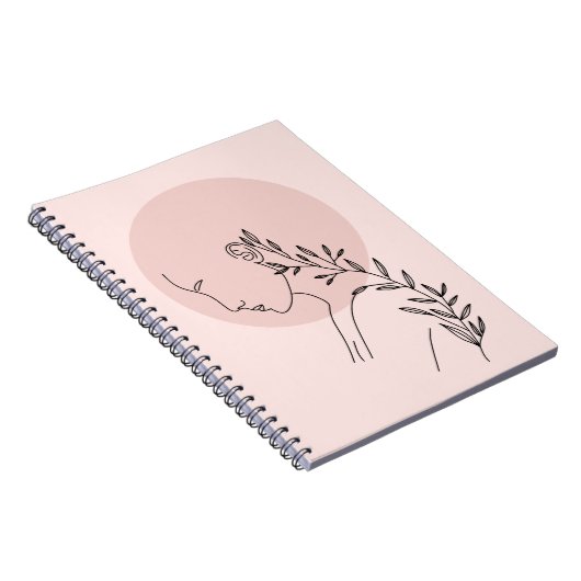 Minimalistische Schwarz-Weiß-Frauen-Linie Poster Notizblock (Rechte Seite)