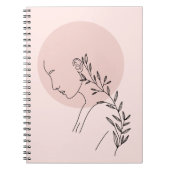 Minimalistische Schwarz-Weiß-Frauen-Linie Poster Notizblock (Vorderseite)