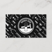 Minimalistische Schwarz-Weiß-Friseur-Liste Treuekarte (Rückseite)