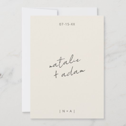 Minimalistische Schwarz-Weiß-Fun Retro-Foto Hochze Save The Date (Rückseite)