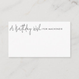 Minimalistische Schwarz-Weiß-Geburtstagskarte Begleitkarte