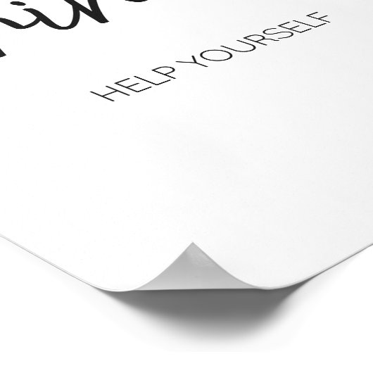 Minimalistische Schwarz-Weiß-Getränke Poster (Ecke)