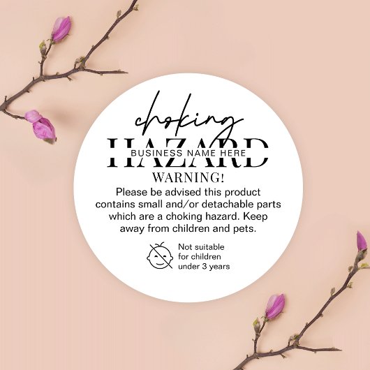 Minimalistische Schwarz-Weiß-Hasard-Warnung Runder Aufkleber