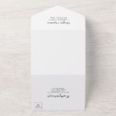 Minimalistische Schwarz-Weiß-Hochzeit All In One Einladung (Außenbereich)