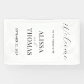 Minimalistische Schwarz-Weiß-Hochzeit Banner (Horizontal)