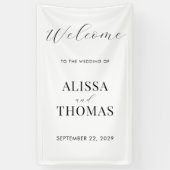 Minimalistische Schwarz-Weiß-Hochzeit Banner (Vertikal)