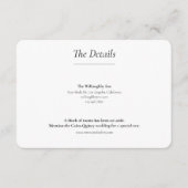 Minimalistische Schwarz-Weiß-Hochzeit Begleitkarte (Vorderseite)