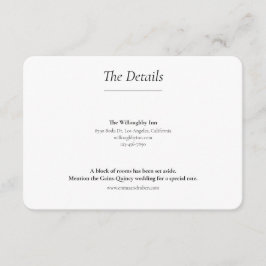 Minimalistische Schwarz-Weiß-Hochzeit Begleitkarte