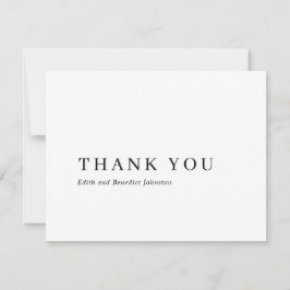 Minimalistische Schwarz-Weiß-Hochzeit Dankeskarte