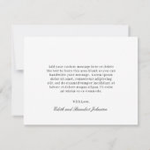 Minimalistische Schwarz-Weiß-Hochzeit Dankeskarte (Rückseite)