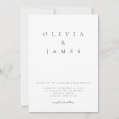 Minimalistische Schwarz-Weiß-Hochzeit Einladung (Vorderseite)