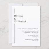 Minimalistische Schwarz-Weiß-Hochzeit Einladung (Vorderseite)