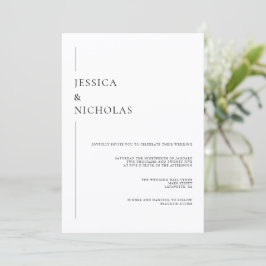 Minimalistische Schwarz-Weiß-Hochzeit Einladung