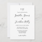 Minimalistische Schwarz-Weiß-Hochzeit Einladung (Vorderseite)