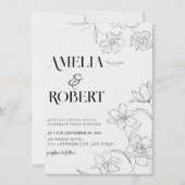 Minimalistische Schwarz-Weiß-Hochzeit Einladung (Vorderseite)