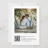 Minimalistische Schwarz-Weiß-Hochzeit Einladung (Rückseite)