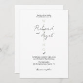 Minimalistische Schwarz-Weiß-Hochzeit Einladung (Vorne/Hinten)