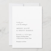 Minimalistische Schwarz-Weiß-Hochzeit Einladung (Vorderseite)