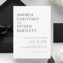 Minimalistische Schwarz-Weiß-Hochzeit