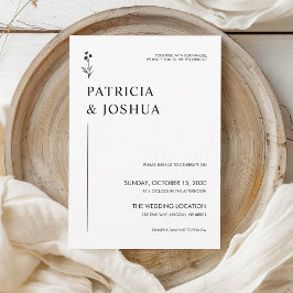 Minimalistische Schwarz-Weiß-Hochzeit Einladung