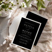 Minimalistische Schwarz-Weiß-Hochzeit Einladung