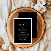 Minimalistische Schwarz-Weiß-Hochzeit Einladung